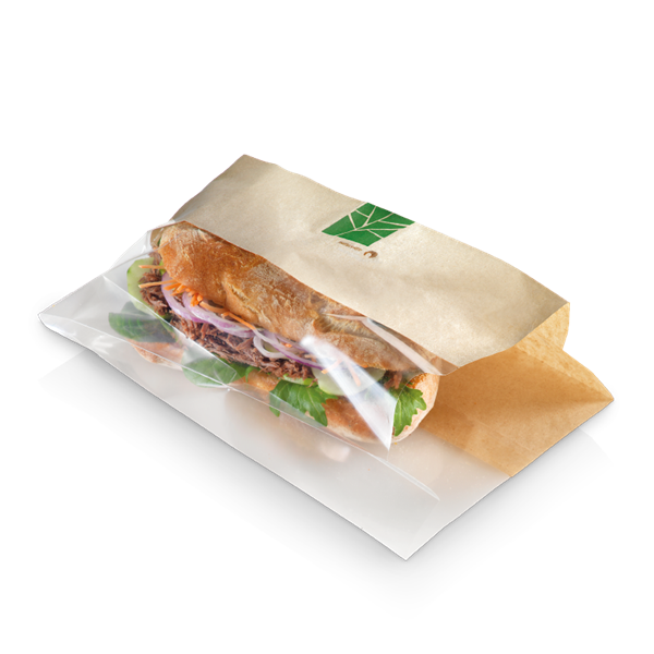 naturesse PaperWise Sandwichbeutel mit PLA-Fenster 23x21x2x3,5cm