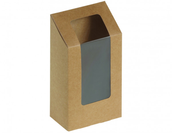 Wrap Pack Kraft/PLA mit Sichtfenster 90x50x139/170mm