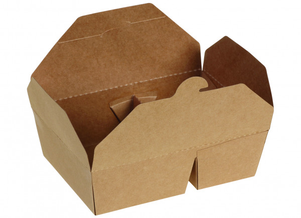 Take-Away-Box zweigeteilt Kraft/PLA, 215/197 x 155/140 x 65 mm, naturesse