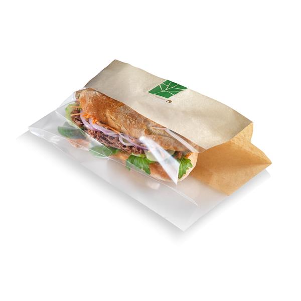 naturesse PaperWise Sandwichbeutel mit PLA-Fenster 33x12x2x3cm