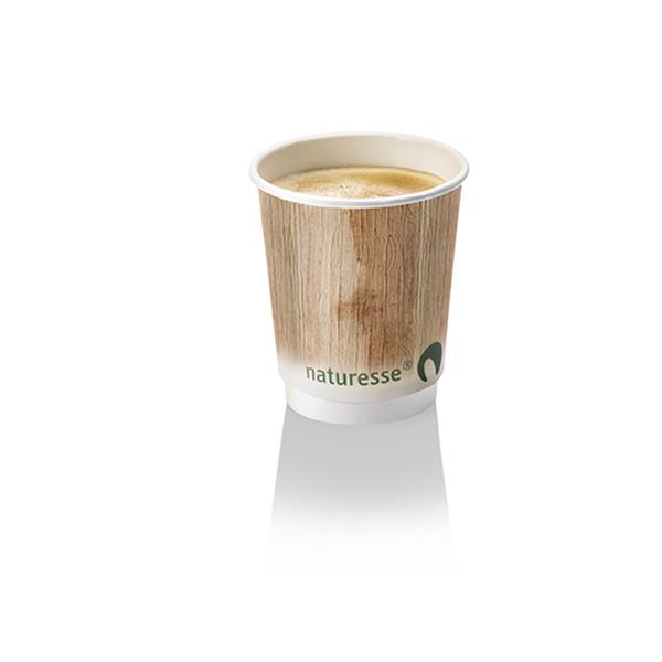 naturesse Kartonbecher Double wall 2,5dl, Ø 9cm, Palmblattdruck FSC®