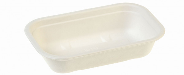 naturesse Zuckerrohr Schale 850 ml rechteckig, Bio laminiert, 22,9x15,3x5cm