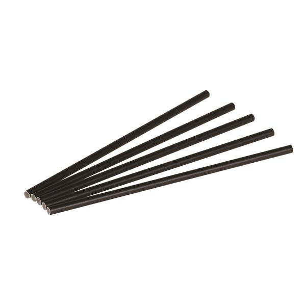 naturesse Papier Trinkhalm 8x150mm schwarz