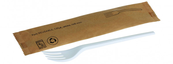 Gabel REUSABLE CPLA, weiß 168mm, einzeln verpackt