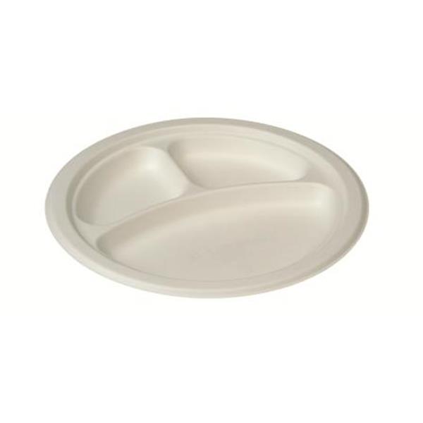XXX naturesse Zuckerrohr Teller rund 3-geteilt Ø 26cm