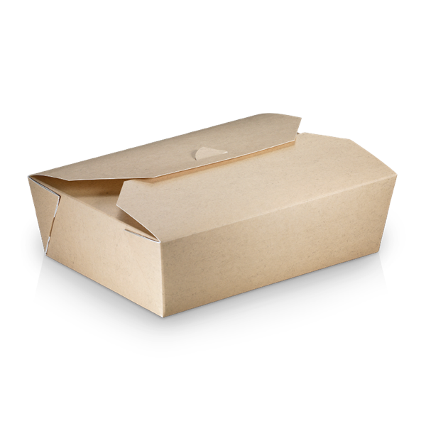 naturesse Take away Box mit PLA-Beschichtung braun/weiß 200x140x65mm 2000ml FSC®