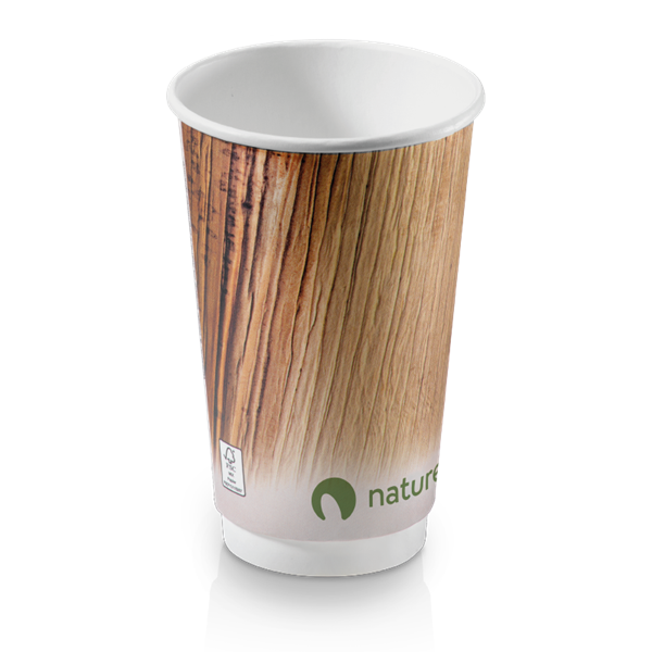 naturesse Kartonbecher Double wall 4,0dl, Ø 9cm, Palmblattdruck FSC®