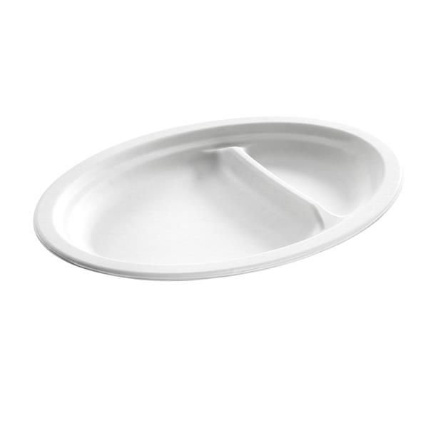 XXX naturesse Zuckerrohr Teller oval 26cm, 2-geteilt