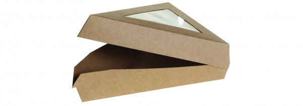 Klapppackung Kraft/PLA, mit Fenster, 167x129x45mm