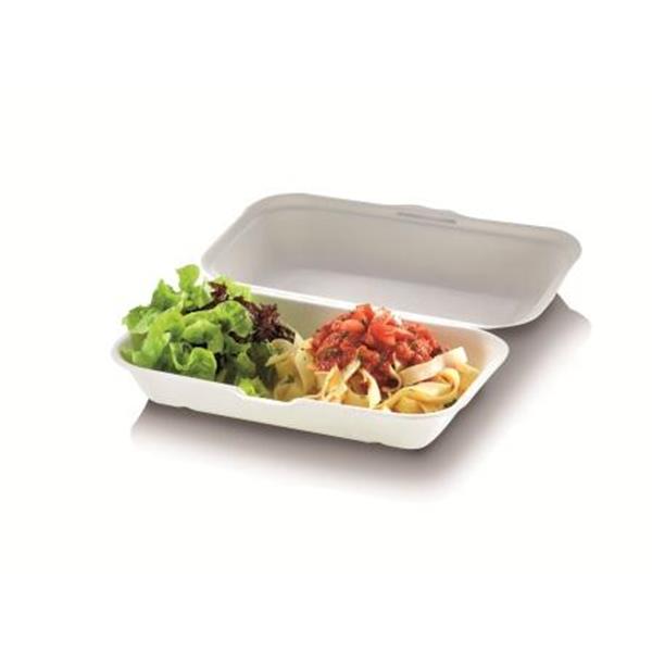 naturesse Zuckerrohr Food Box mit Klappdeckel mittel 18,5x14cm, 7,4cm tief, ca. 500ml